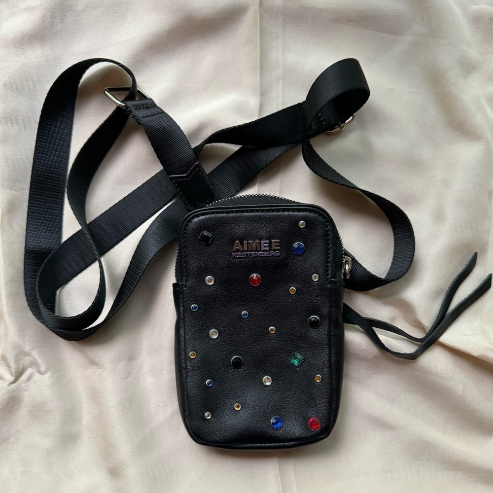 Aimee Kestenberg black jeweled‎ studded crossbody